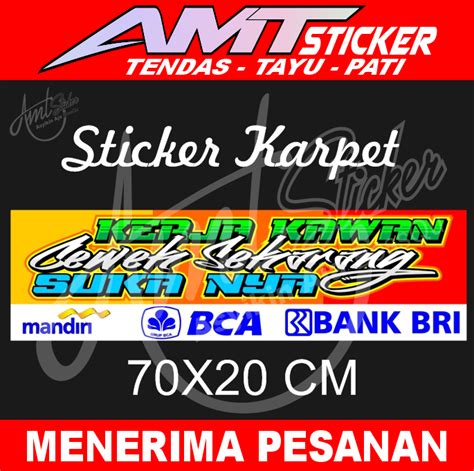 REFLEKTIF STICKER DECAL NYALA KARPET MOBIL UKURAN 70X20 CM BISA