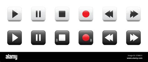 multimedia player icon set vector illustration stock vector image