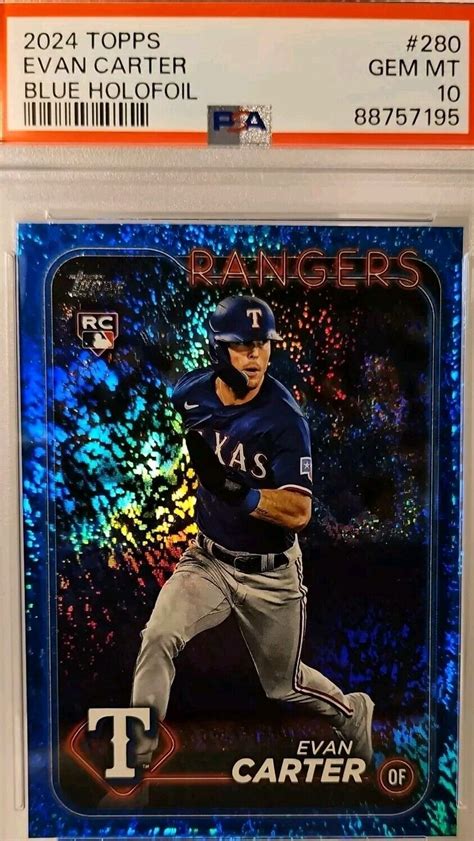 Evan Carter 2024 Topps 280 Blue Foil 999 Price Guide Sports Card