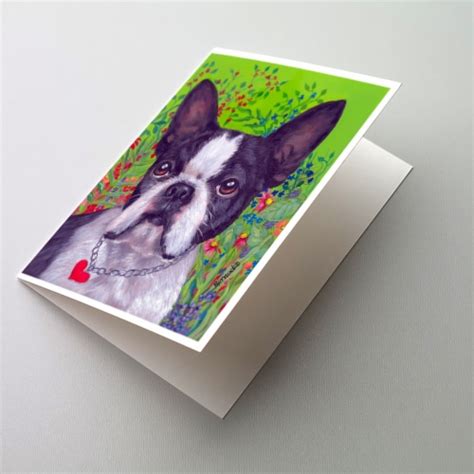 Boston Terrier Jungle Greeting Cards And Envelopes Pack Of 8 A7 Kroger