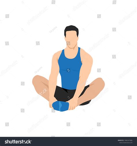 Man Doing Butterfly Stretch Exercise Flat Stock Vector Royalty Free