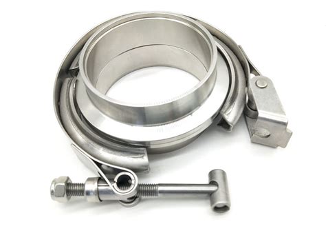 Polished 3 Inch 19mm Titanium V Band Clamp