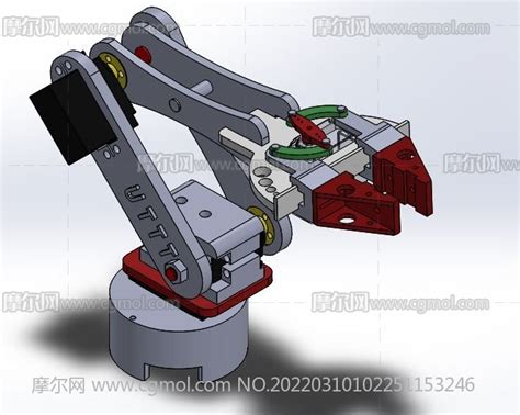 简易机械臂夹具solidworks图纸模型机械工具模型下载 摩尔网cgmol