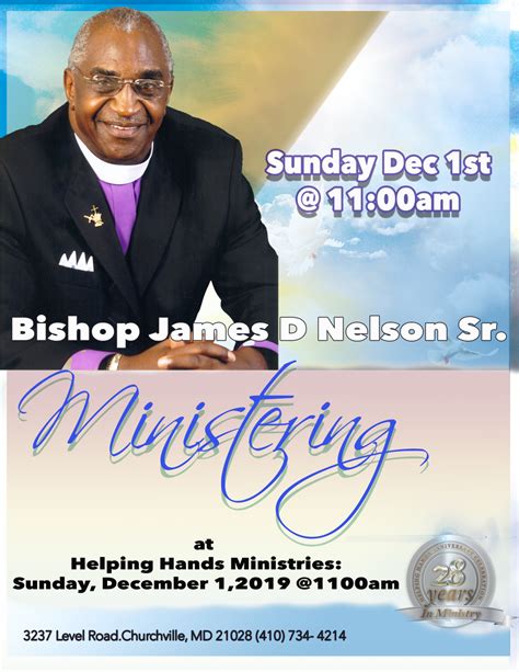 Bishop James D Nelson Sr Helping Hands Ministries