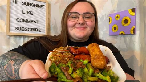 Chinese Food Mukbang Beef And Broccoli Chicken Teriyaki Egg Roll