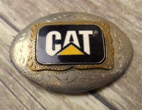 Caterpillar Cat Belt Buckle Diesel Mechanic Construction Distressed