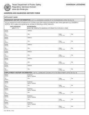 Fillable Online Dps Texas Handgun Licensing Fax Email Print Pdffiller