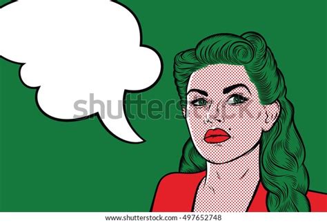 Strict Beautiful Retro Woman Speech Bubble Stock Vector Royalty Free