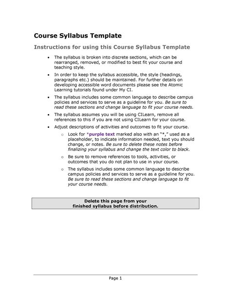 47 Editable Syllabus Templates Course Syllabus Templatelab