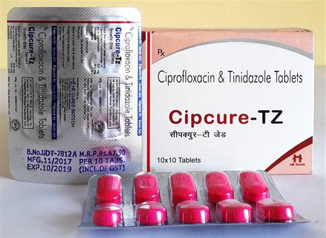 Cipcure Tz Ciprofloxacin Tinidazole Tablet Pack Size X At Rs