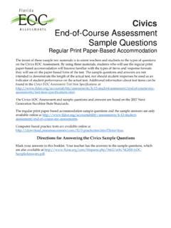 Florida Eoc Civics End Of Course Assessment Sample Florida Eoc