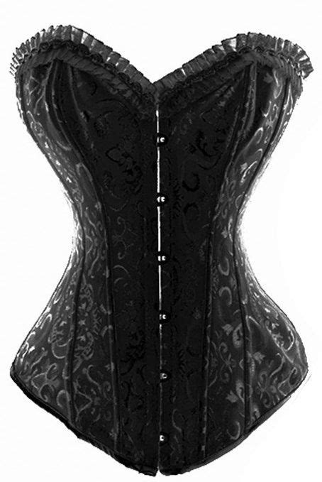 Alivilay Fashion Flower Tapestry Steel Boned Corset 2615 With G String Black Xxxl Bustier Top