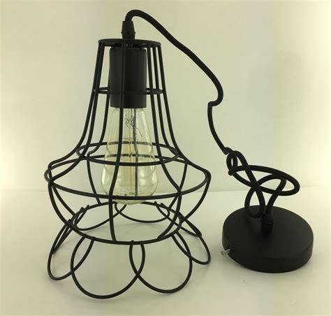 Vintage Industrial Metal Cage Black Cafe Loft Bar Pendant Light Lamp