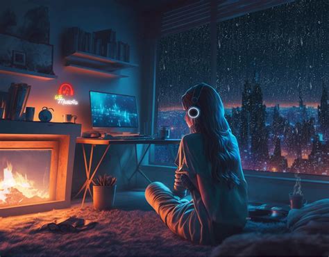 Lofi Girl Listens To Music Behance