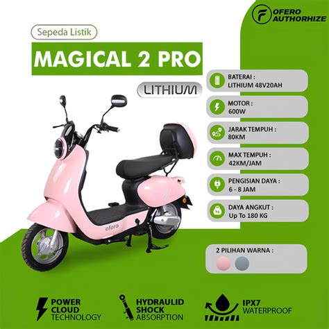 Jual New Type Ofero Seri Magical Pro Battery Lithium Sepeda Listrik