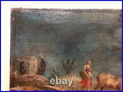 Huile Sur Toile Blog Archive Tableau Ancien Paysage Anim Au Pont