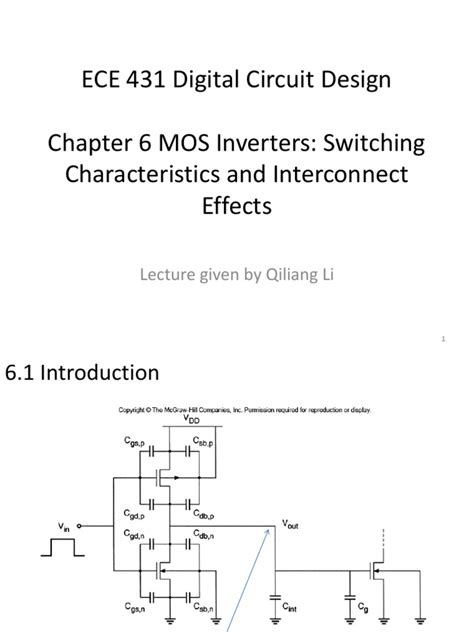 Ece 431 Digital Circuit Design Chapter 6 Mos Inverters Switching Characteristics And