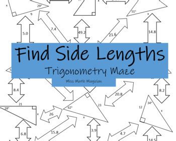 Find Side Lengths Trigonometry Maze By Miss Math Magician Tpt