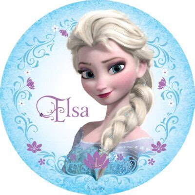 Cialda In Ostia Per Torta Tonda FROZEN ELSA Personalizzata Con Nome