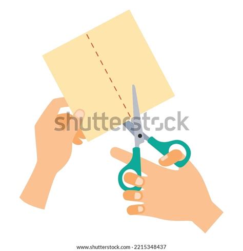 Drawing Cutting Paper Scissors Stock Vector Royalty Free 2215348437