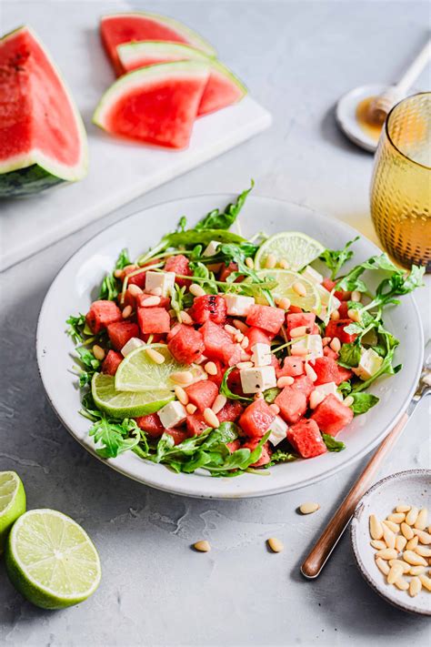 Wassermelonen Feta Salat Mit Rucola Einfach Gemacht