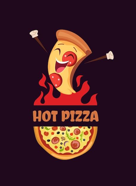 Logotipo De La Mascota De La Pizza Plantilla De Vector De La Pizza