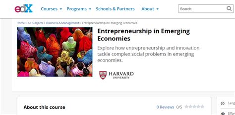 Harvard University Online Course - Entrepreneurship in Emerging Economies