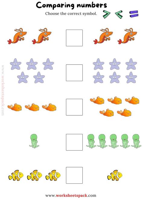 Comparing Numbers Worksheet Comparing Numbers And Amounts Up To 10 Worksheets Library