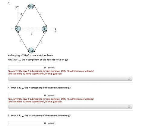 Solved Three Charges Q1 6 9 μc Q2 4 2 μc And Q3