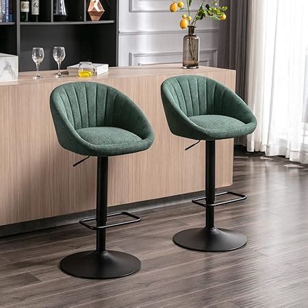 Wahson Tabouret de Bar Capitonné en Velours Lot de 2 Chaise Bar Haute