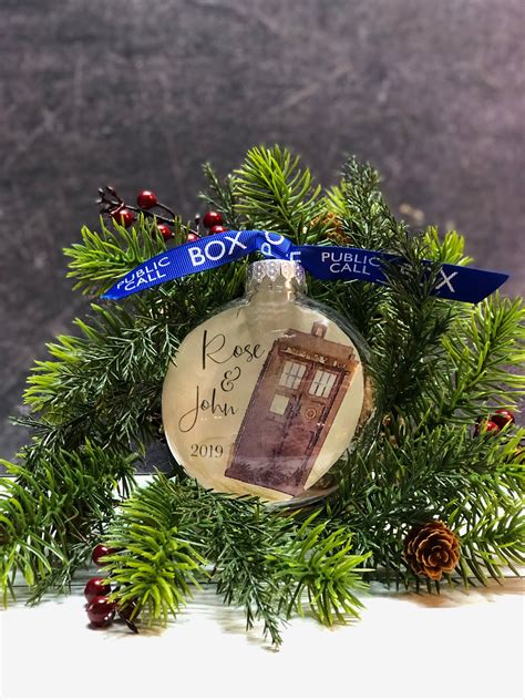 Doctor Who Tardis Personalized Christmas Ornament Etsy Christmas