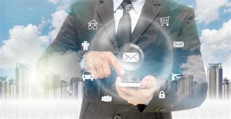 Businessman using smartphone — Stock Photo © Tzido #125872272