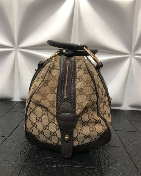 Gucci Made In Italy Canvas Mix Kulit Asli Fesyen Wanita Tas Dompet