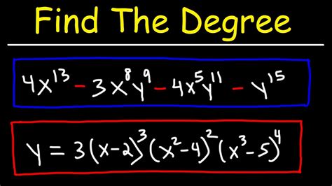 How To Find The Degree Of A Polynomial Precalculus Youtube