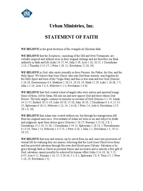 1 Statement Of Faith God In Christianity Salvation