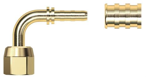 Штуцер угловой 90° c гайкой 1/4''SAE для шланга DN4 (упаковка 50 шт.)