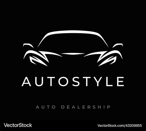 Sports Car Logo Silhouette Royalty Free Vector Image