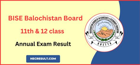 Balochistan Board Hssc Result Th Th Class By Roll Number