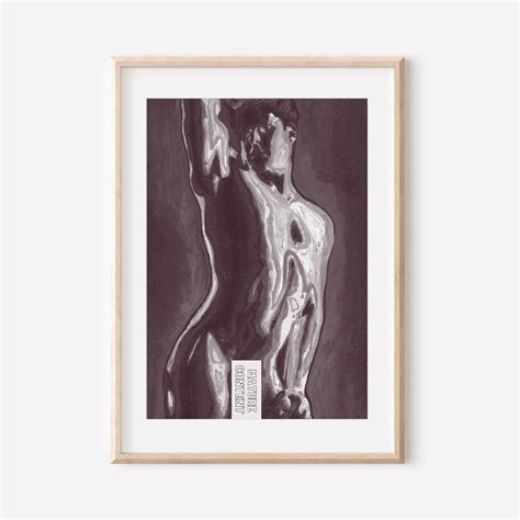 Greek Statue Gay Male Nude Art Print Queer Homoerotic Black White Print Gift For Gay
