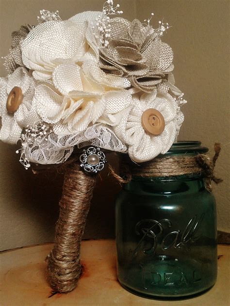 Burlap Burlap Bouquet Rustic Wedding Bouquet Burlap Wedding