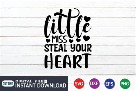 Little Miss Steal Your Heart Svg Graphic By Funnysvgcrafts · Creative Fabrica