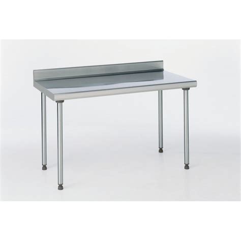 Table inox TS 15N démontable sur mesure à dosseret pieds ronds largeur