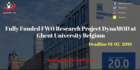 Fully Funded Fwo Research Project Dynamod At Ghent University Belgium