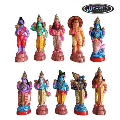 Dasavatharam Set Inch Clay Navarathri Golu Dolls Online Shopping