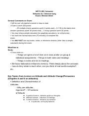 Exam 2 Study Guide Review Sheet Upload MKTG 490 Consumer Behavior