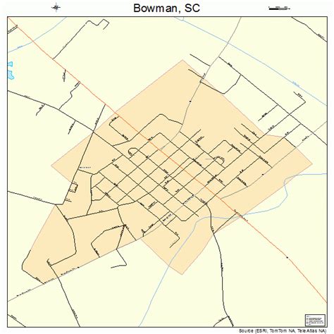 Bowman South Carolina Street Map 4507840