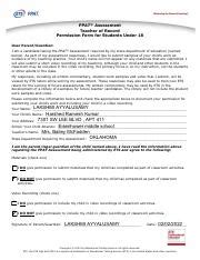 PPAT Assessment Permission Form For Students Under 18 Course Hero