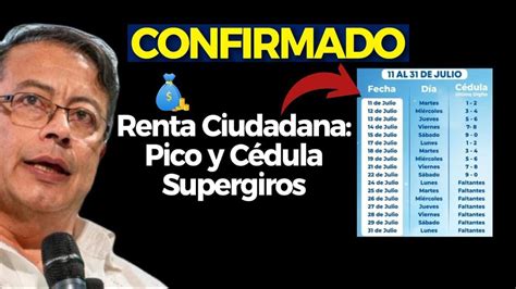 Renta Ciudadana Pico y cédula supergiros YouTube