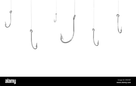 A Lot Of Fishing Hooks Isolated On White Background Stock Photo Alamy