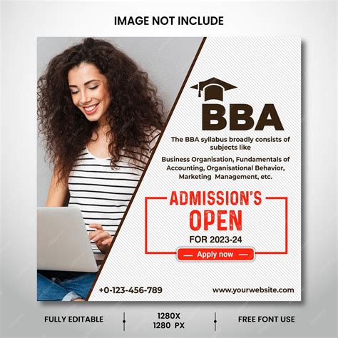 Premium Vector | Education post 2023 bba post 2023 new poster for